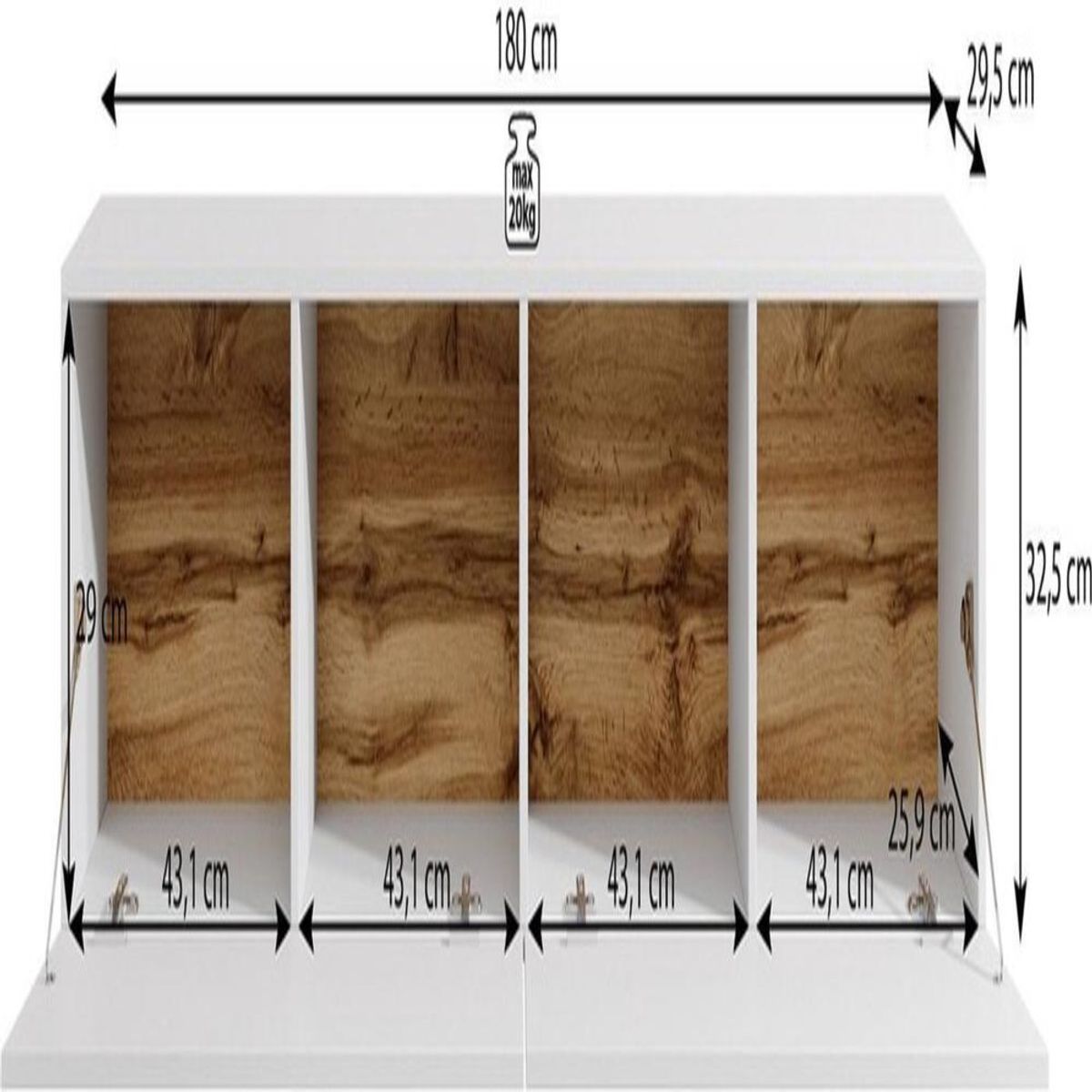 TU MESITA - Mesa de TV TU MESITA Clásica Nieves color Negro 2 puertas