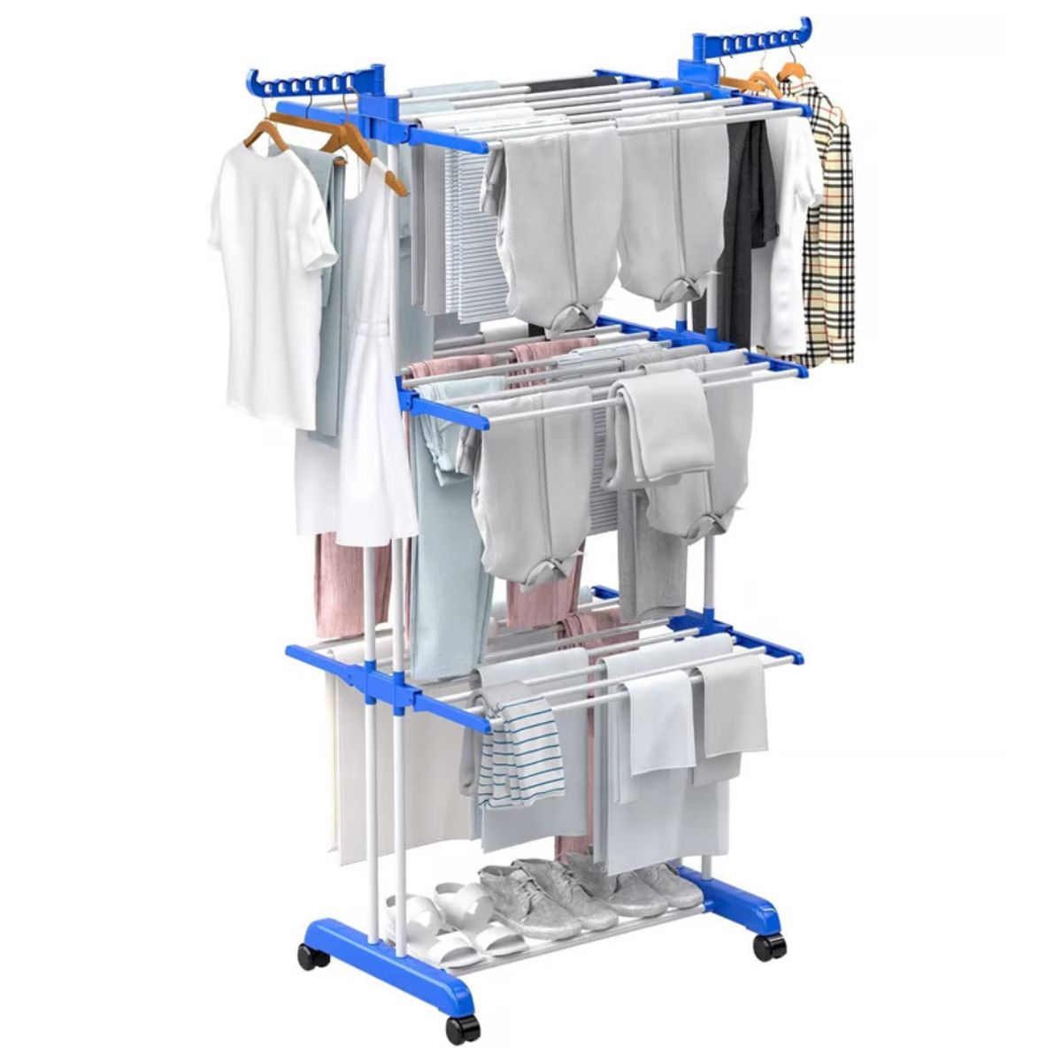 OEM - Tendedero de Ropa Plegable 4 Niveles Multifuncional