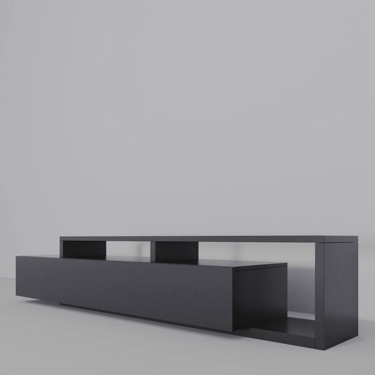 TU MESITA - Mesa de TV Moderna Mikela color Gris oscuro TU MESITA