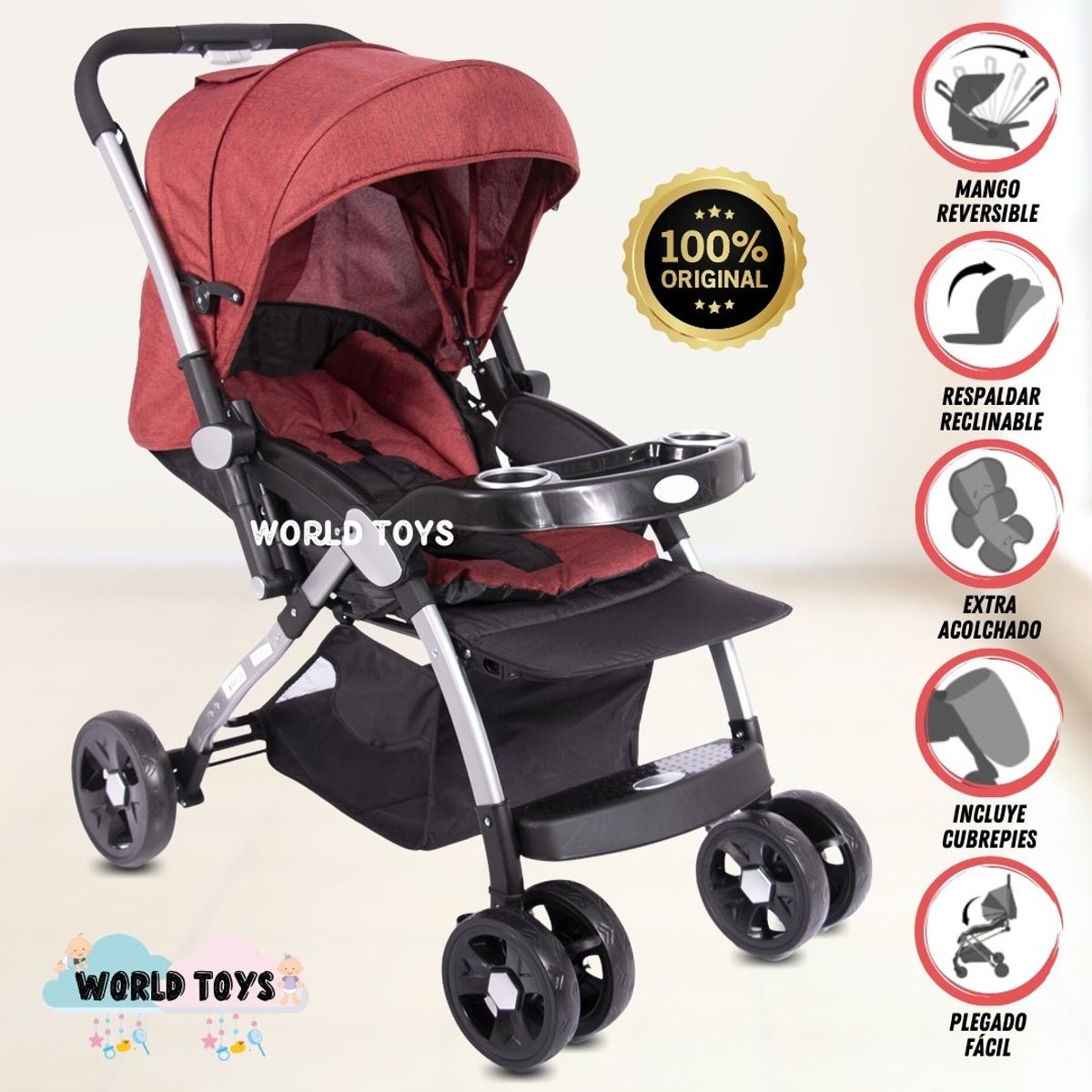 BABY - Coche Cuna de Lujo «JAZZ » Edición Limitada Red