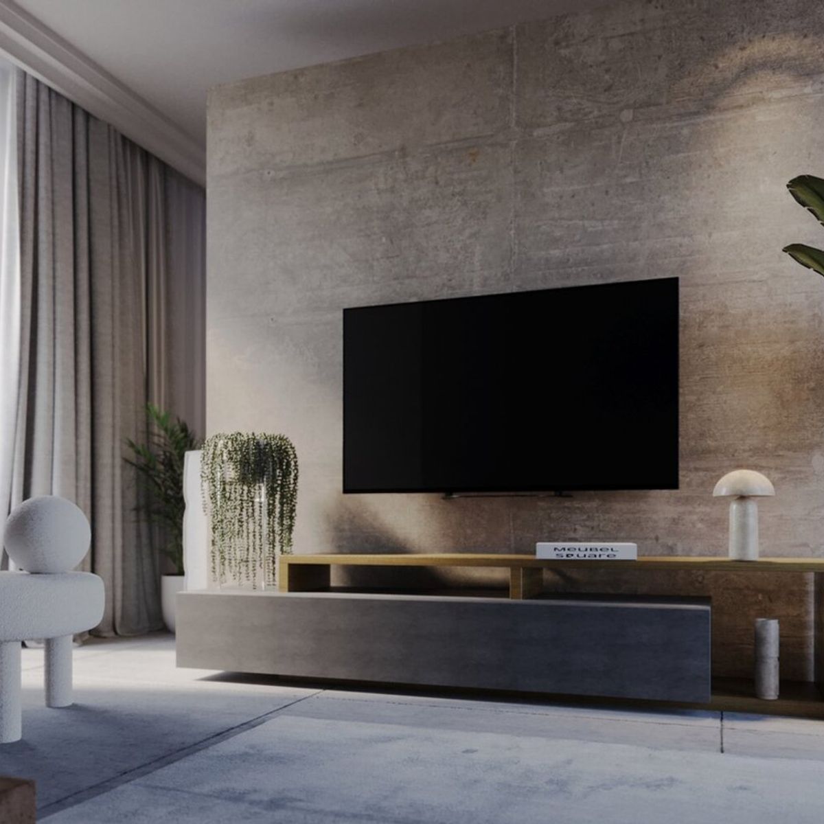 TU MESITA - Mesa de TV Moderna Mikela color NegroRoble TU MESITA