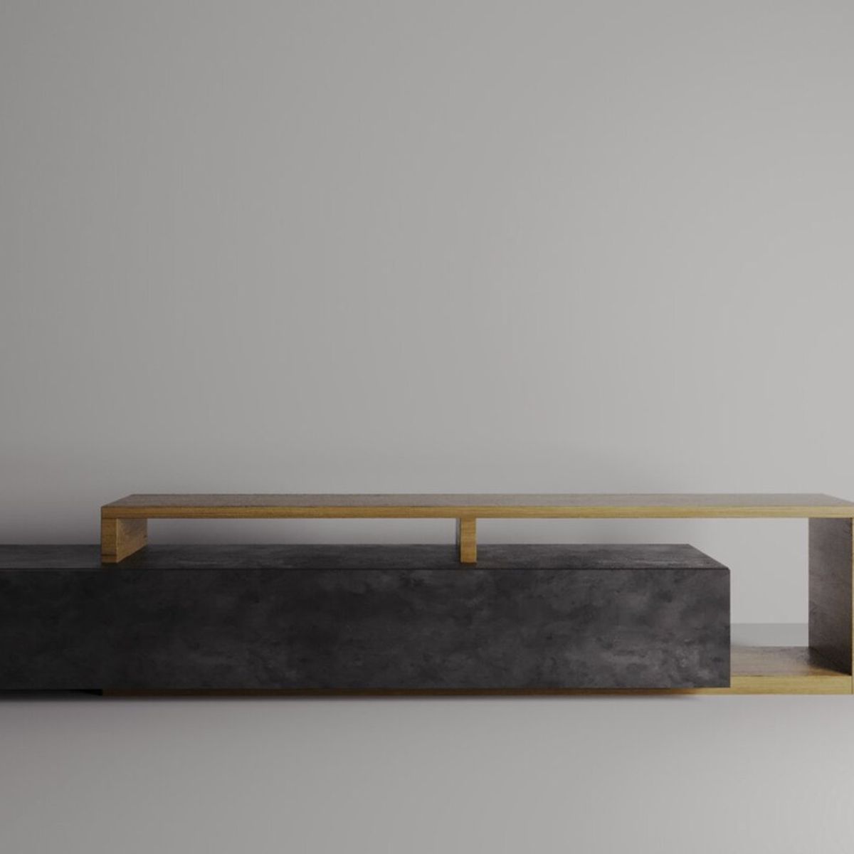 TU MESITA - Mesa de TV Moderna Mikela color NegroRoble TU MESITA