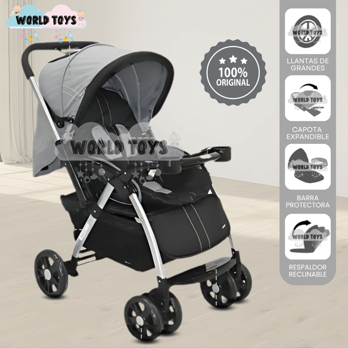 Baby - Coche Cuna de Lujo «KENDRIC» Edición Limitada Gray