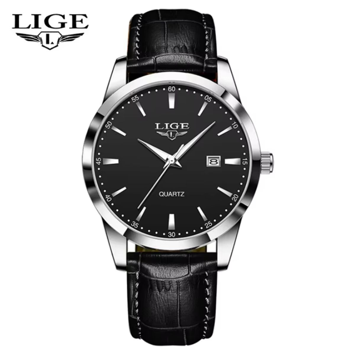 LIGE - Reloj de Lujo Hombre Lige Cuarzo - Negro