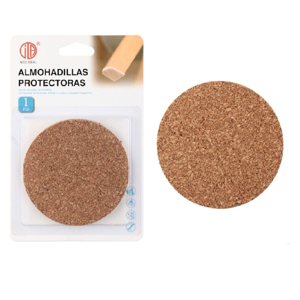 OTTOWARE - Set de 3 Almohadillas Protectoras de Corcho