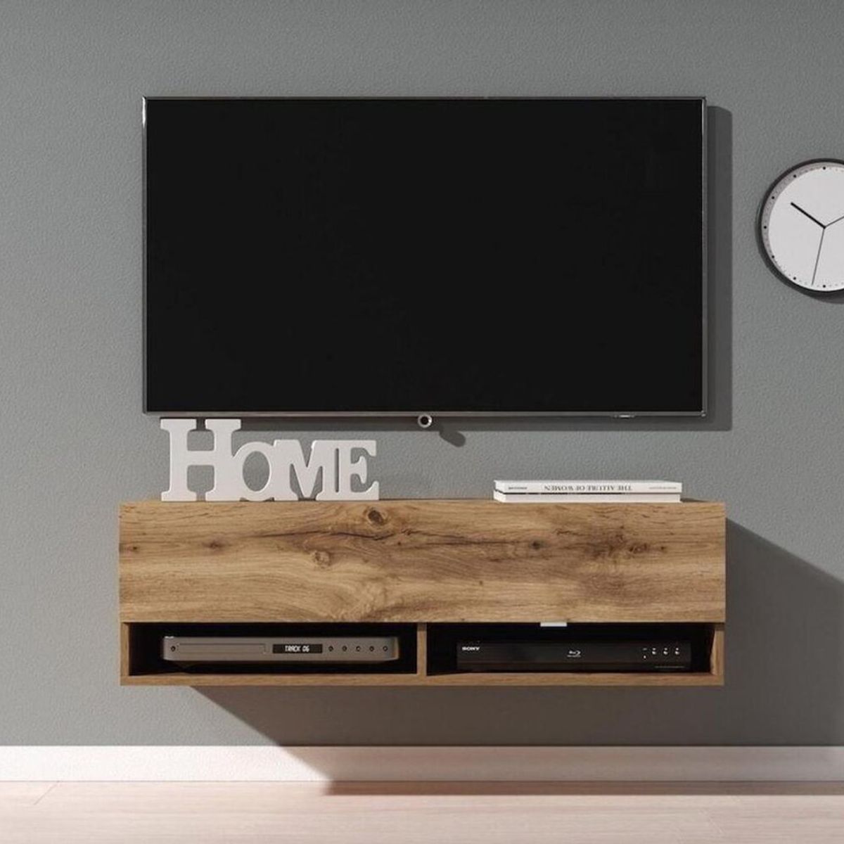 TU MESITA - Mesa de TV Flotante Argos color Marrón 1 puerta TU MESITA