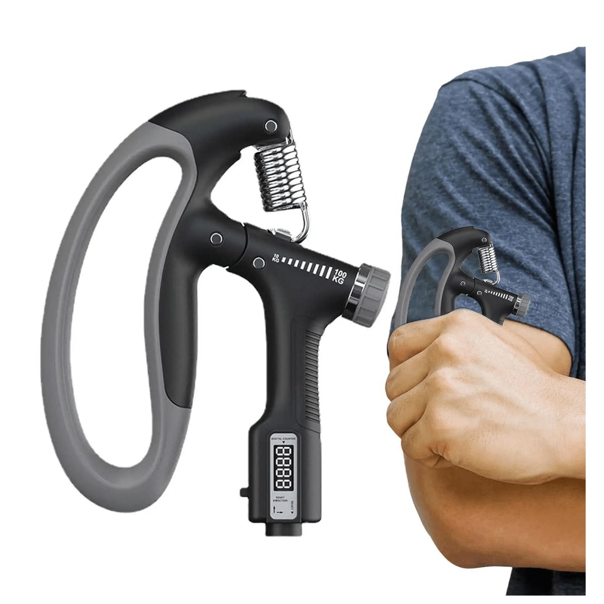 ALPHA GYM - Hand grip de 100 Kg regulable y fuerza de agarre para manos