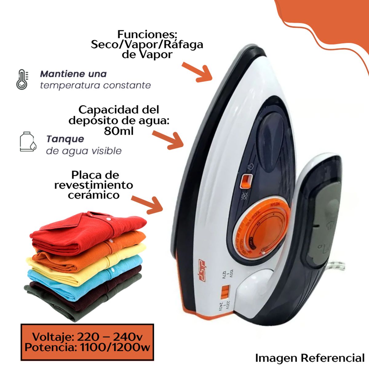 Dsp - Plancha Viajera DSP Negra - KD1068