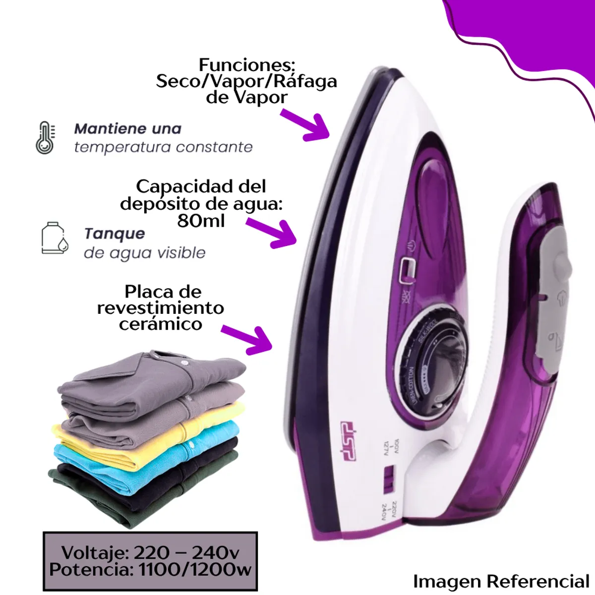 Dsp - Plancha Viajera DSP Morada - KD1068