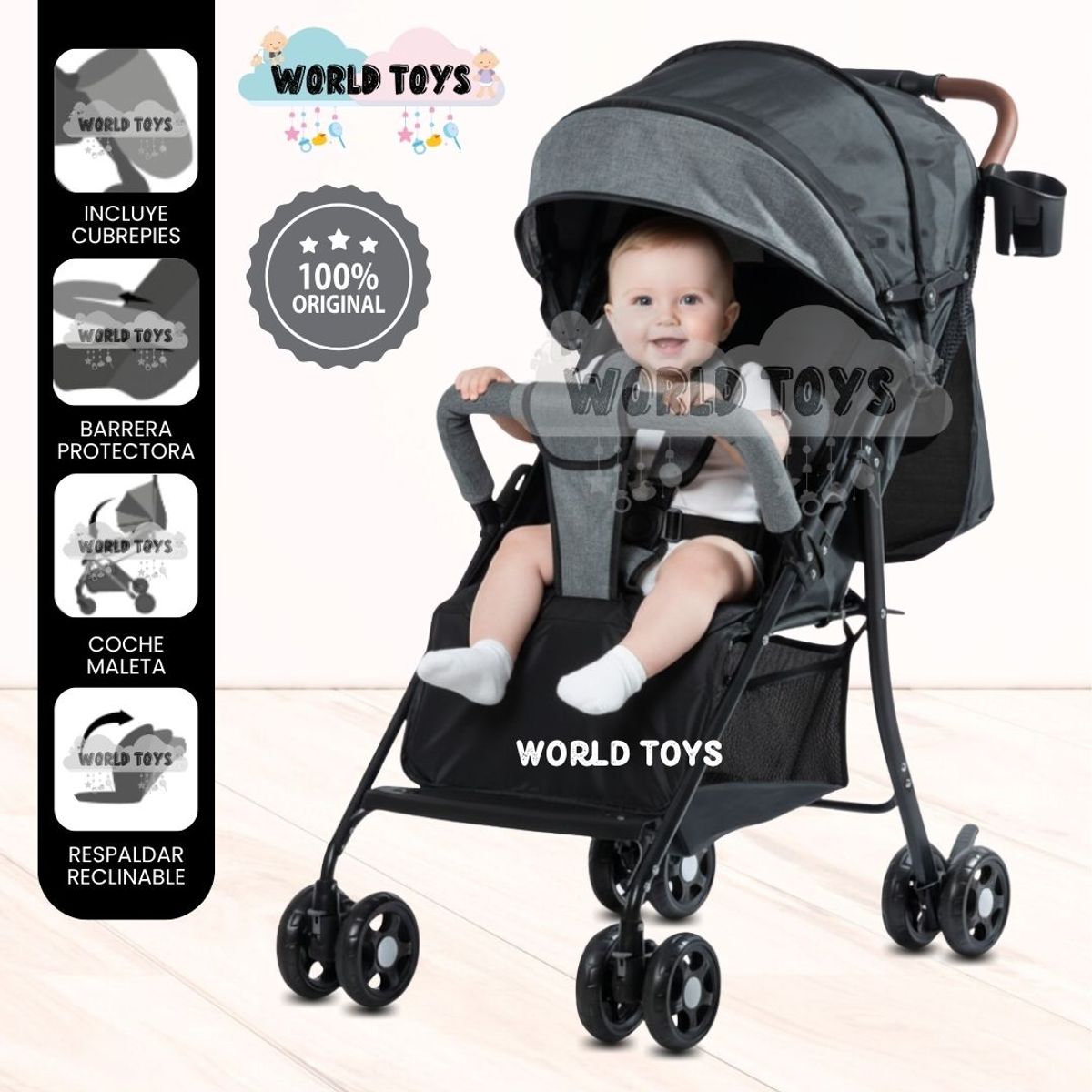 BABY - Coche Cuna de Lujo «MADDOX  » Edición Limitada Black