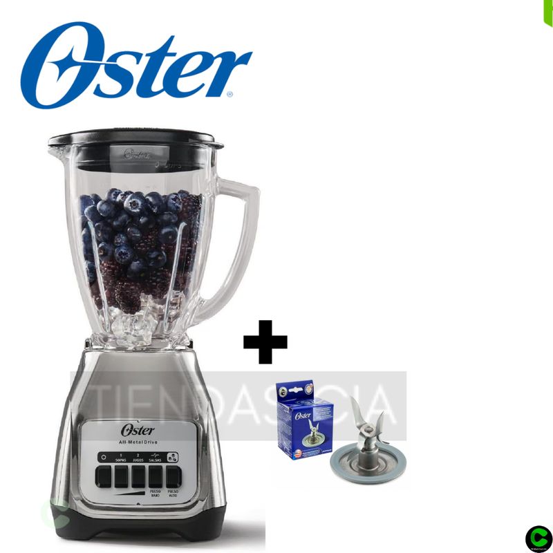 OSTER - Licuadora Oster  BLSTKAG-NPB-053- 2 Velocidades -PLATA + CUCHILLA