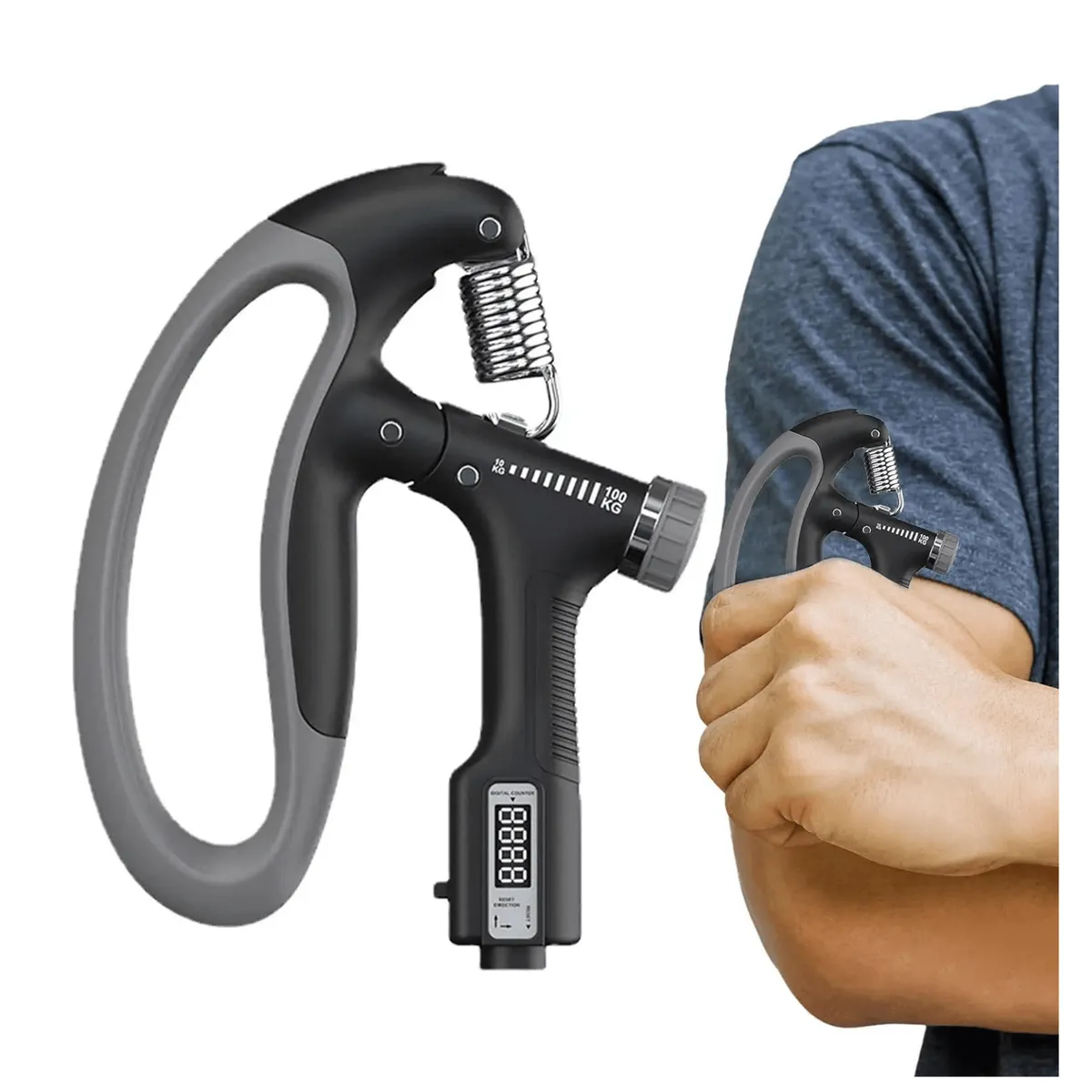 ALPHA GYM - Hand grip de 100 Kg regulable y fuerza de agarre para manos