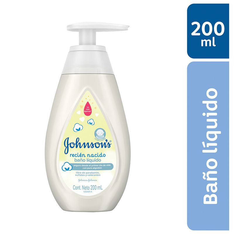 JOHNSON'S BABY - Baño Líquido para Bebé Recién Nacido Johnsons 200ml