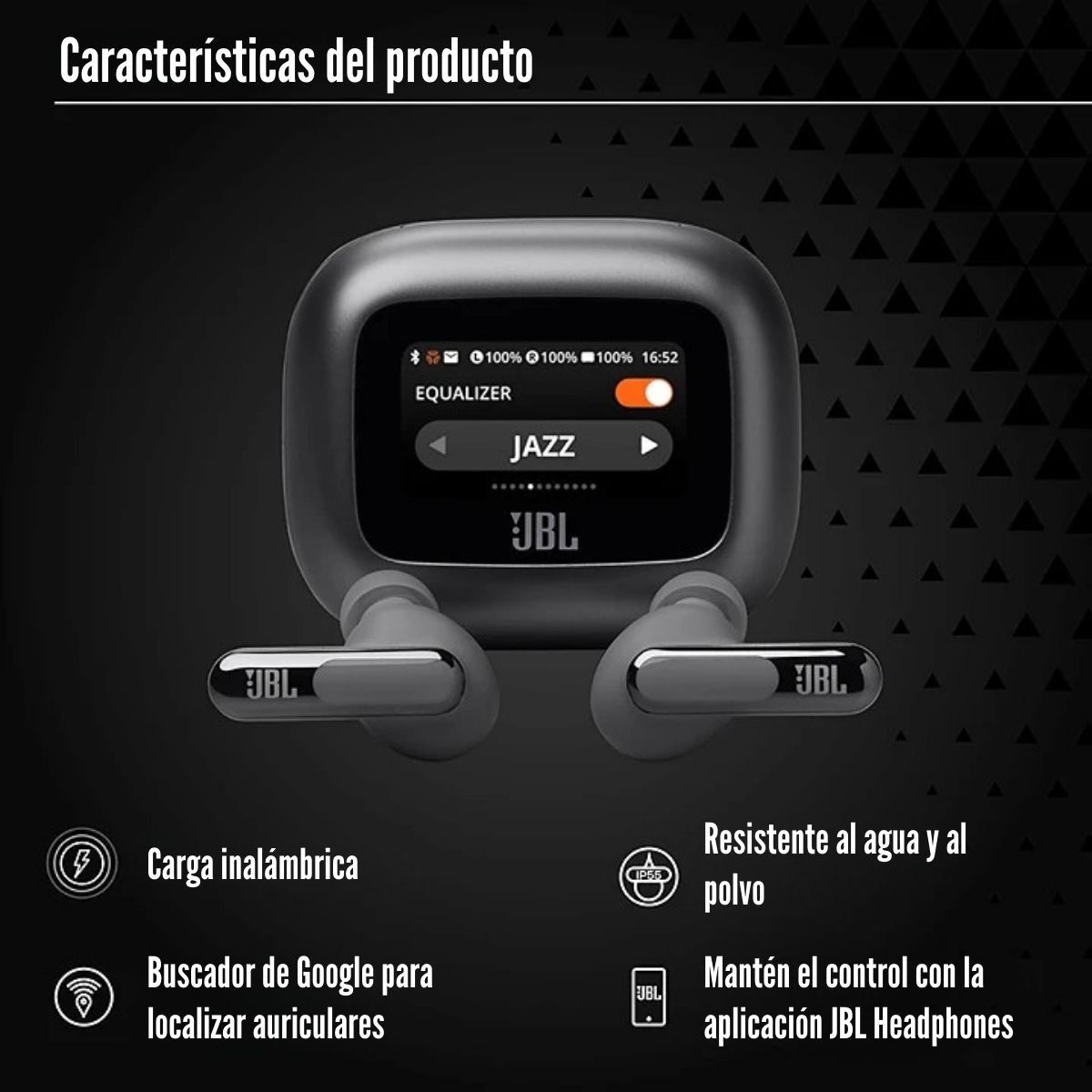 JBL - JBL - Audífono Live Beam 3 ANC Perfect Fit IP55 - Negro