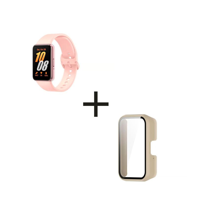SAMSUNG - Smartwatch Samsung Galaxy Fit3 Rosa + Case Bumper Color Beige.