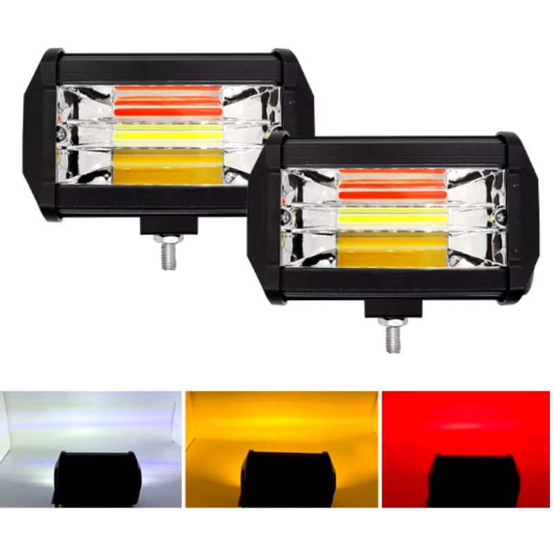 INMESOL - BARRA LED COB 72W BLANCO-ROJO-AMARILLO ESTROBO +FIJO LUZ