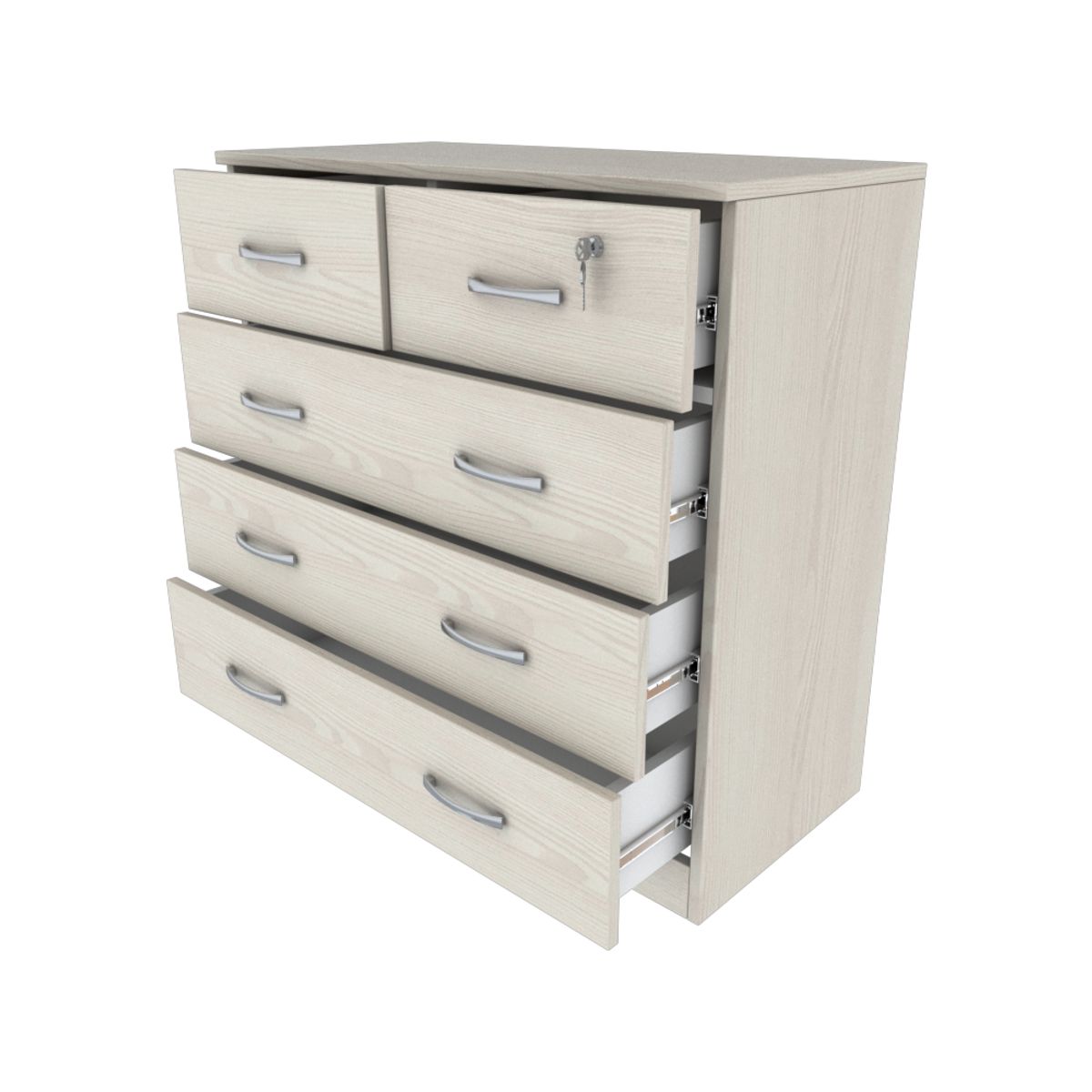 MUEBLES MACRUMO - Cómoda 100CM - 5 Cajones Ibiza con cajón con seguro - Armado