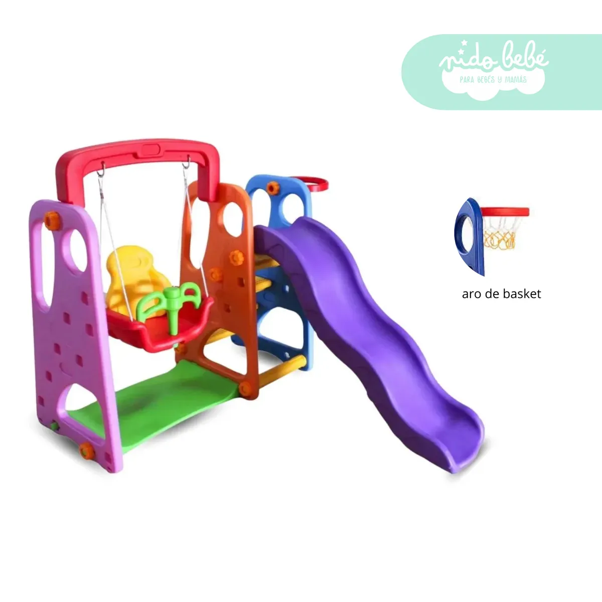 GENERICO - Tobogan y columpio para niña Multicolor 4 en 1