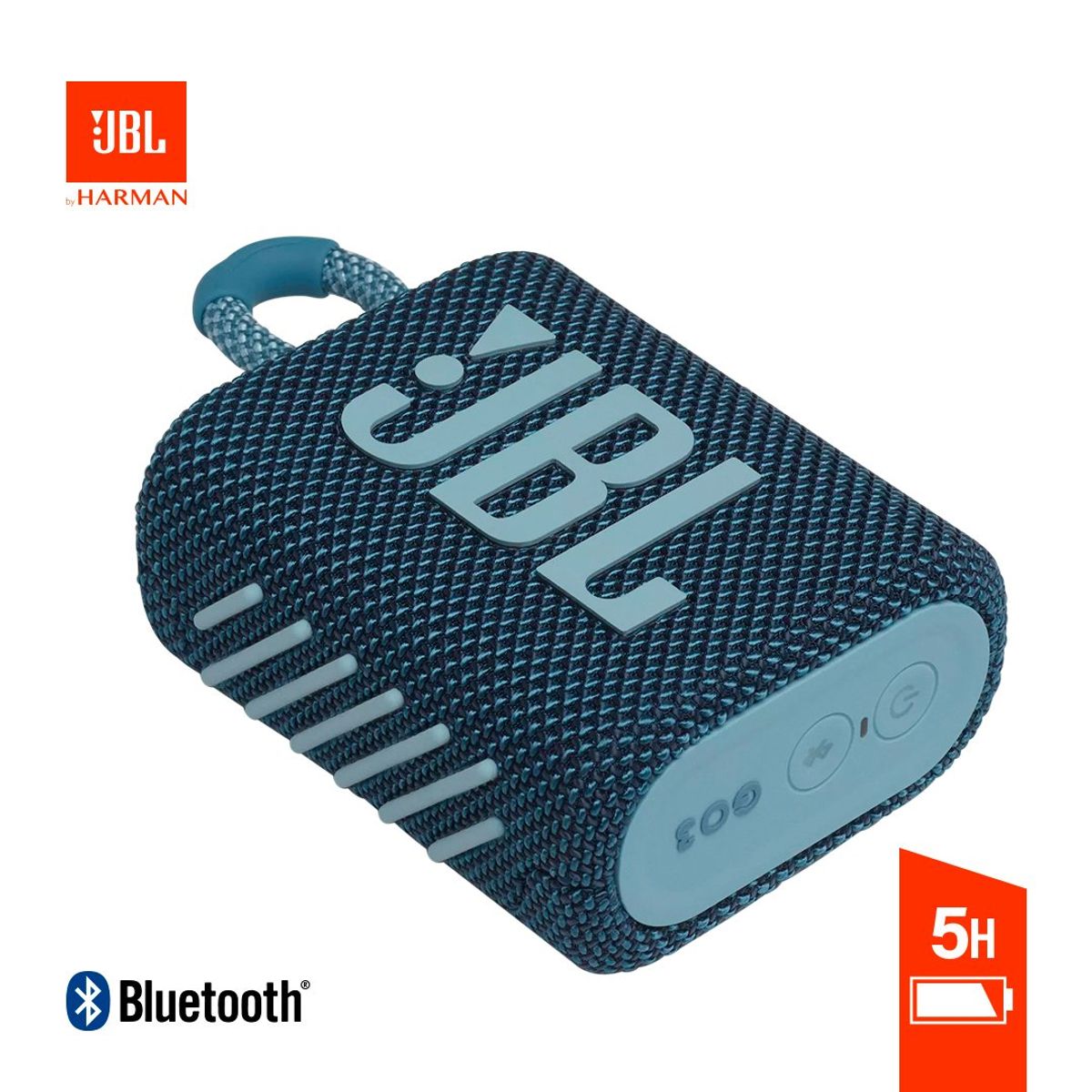 JBL - Parlante JBL Go3 Bluetooth impermeable IP67 con 5hrs de batería azul