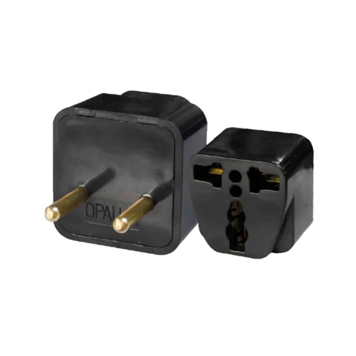 OPALUX - Adaptador Enchufe + Tierra a Espiga Redonda AP-6049B OPALUX