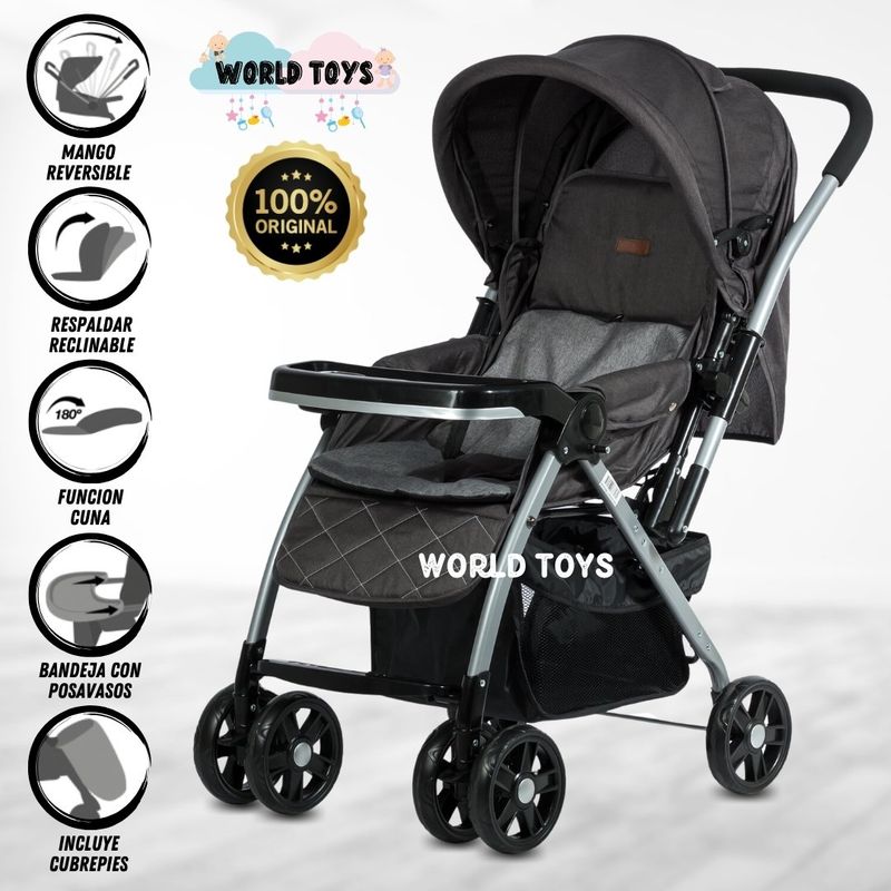 BABY - Coche Cuna de Lujo «VINCENT» Edición Limitada Black