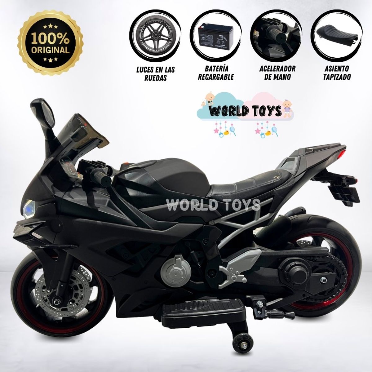 CONFORT - Moto a Batería para Niños «CAMPBELL» Licenced Black