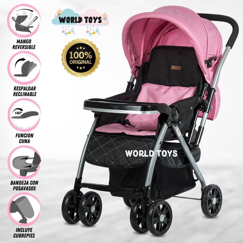 BABY - Coche Cuna de Lujo «VINCENT» Edición Limitada Pink