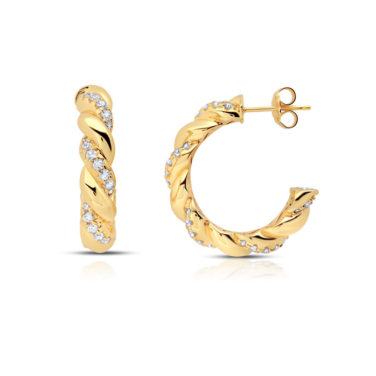 CRISLU - Aretes de Argolla Grandes Trenzados