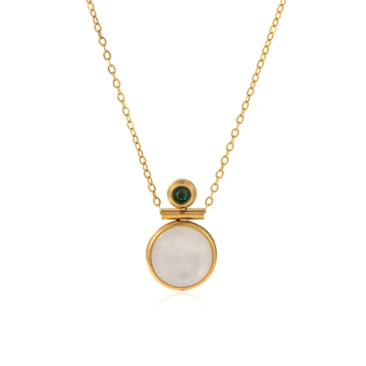 GENERICO - Collar Colgante para Mujer de Acero Titanio con Circón Embutido