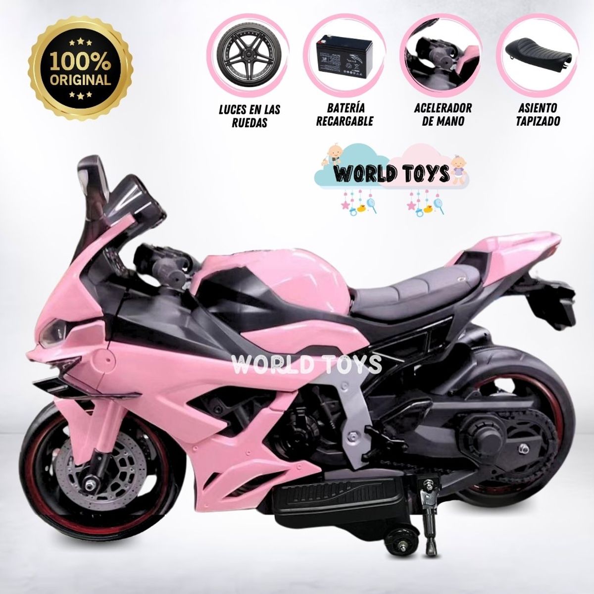 CONFORT - Moto a Batería para Niños «CAMPBELL» Licenced Pink