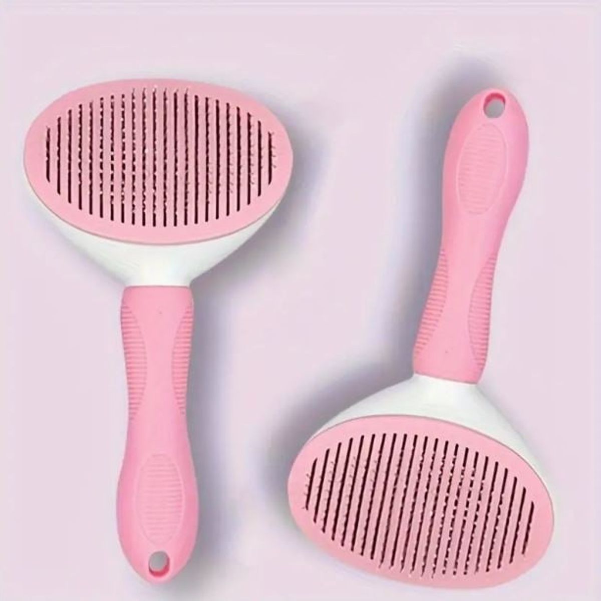 GENERICO - PEINE CEPILLO PARA MASCOTA QUITA PELUSA CON EXPULSADOR ROSA