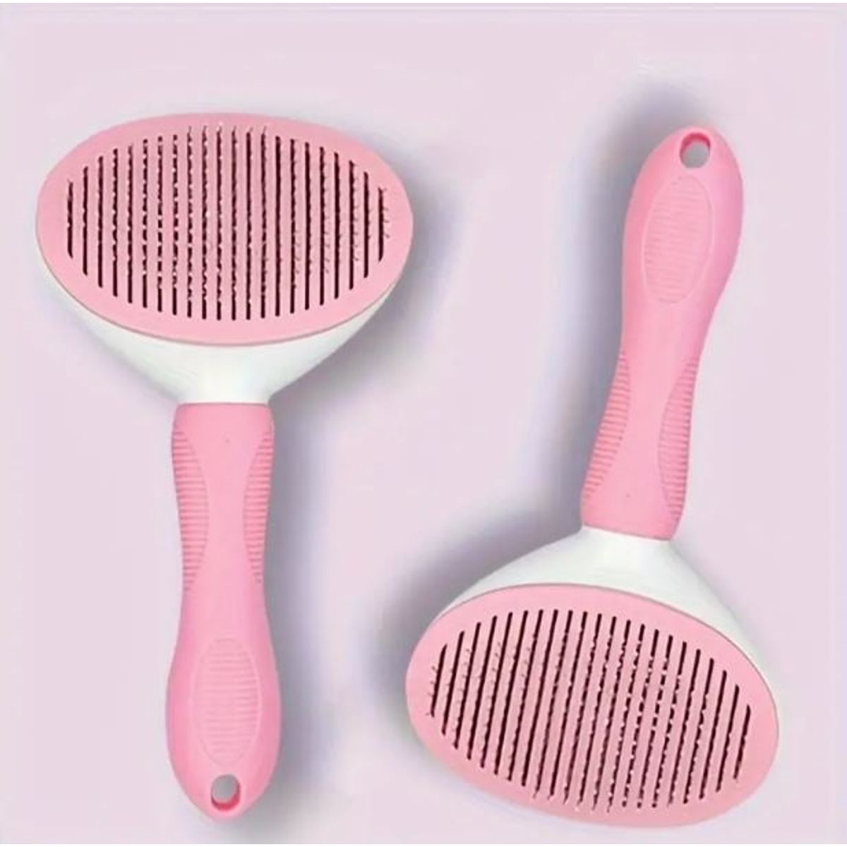 GENERICO - PEINE CEPILLO PARA MASCOTA QUITA PELUSA CON EXPULSADOR ROSA