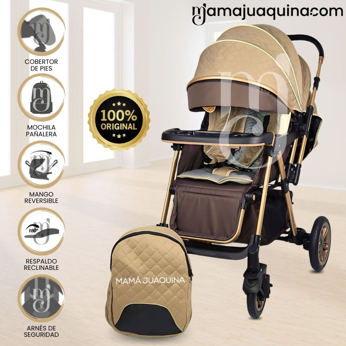 LITTLE - Coche Cuna de Lujo «LONDRES II» Edición Limitada Beige