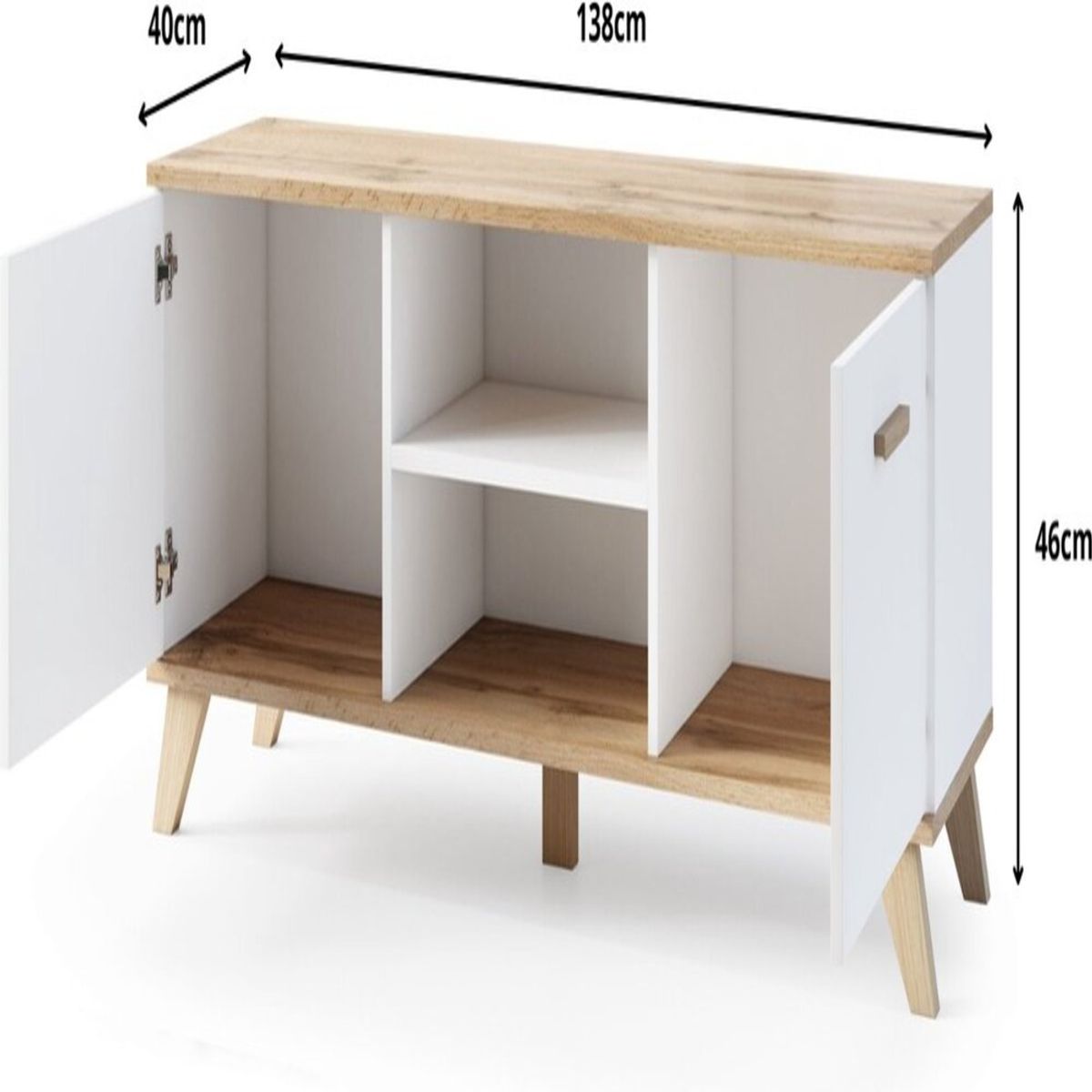 TU MESITA - Mesa de TV TU MESITA Moderna Atalaya color NegroDuna 2 puertas
