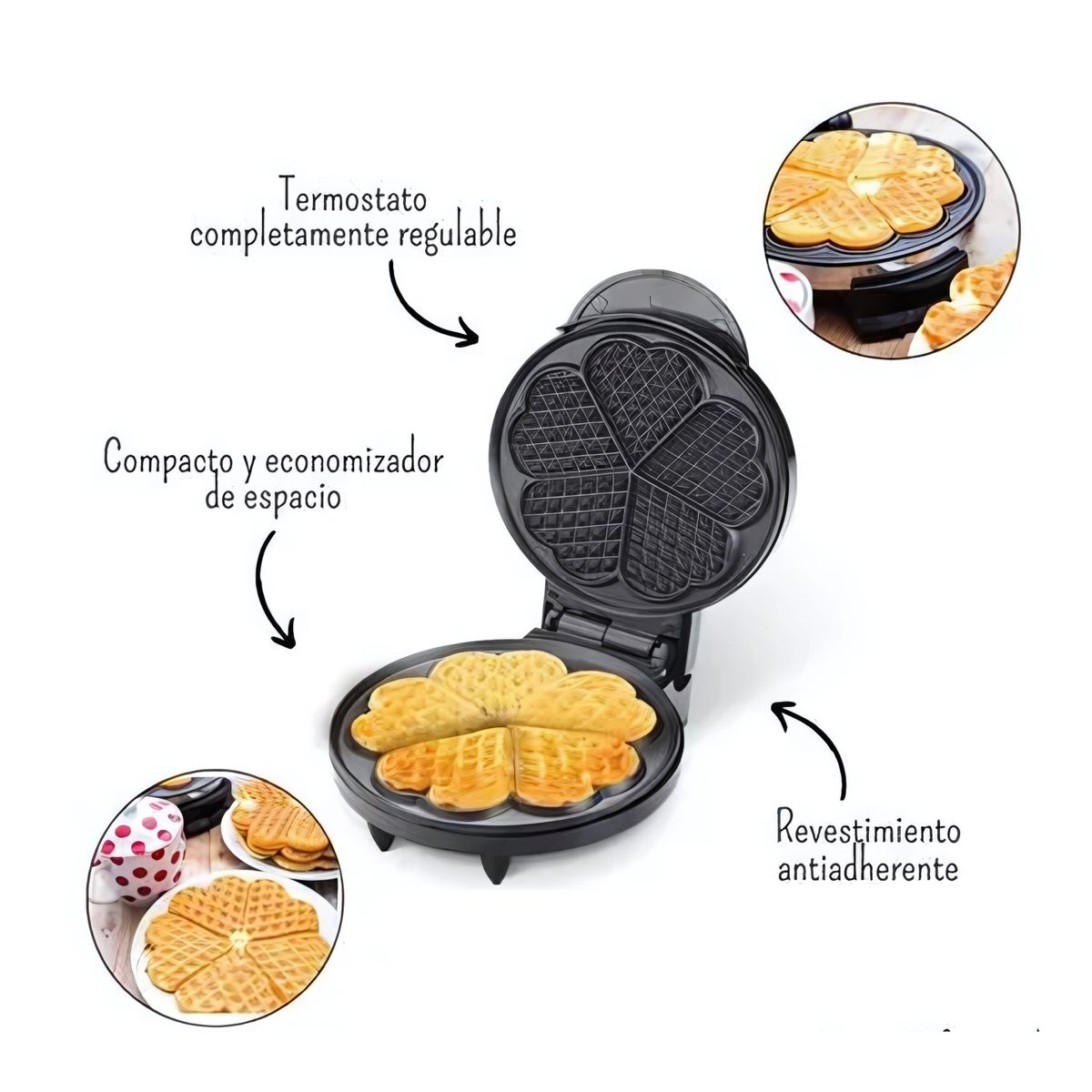 ROHS - Máquina Eléctrica Para Hacer Wafles Corazón - Boma