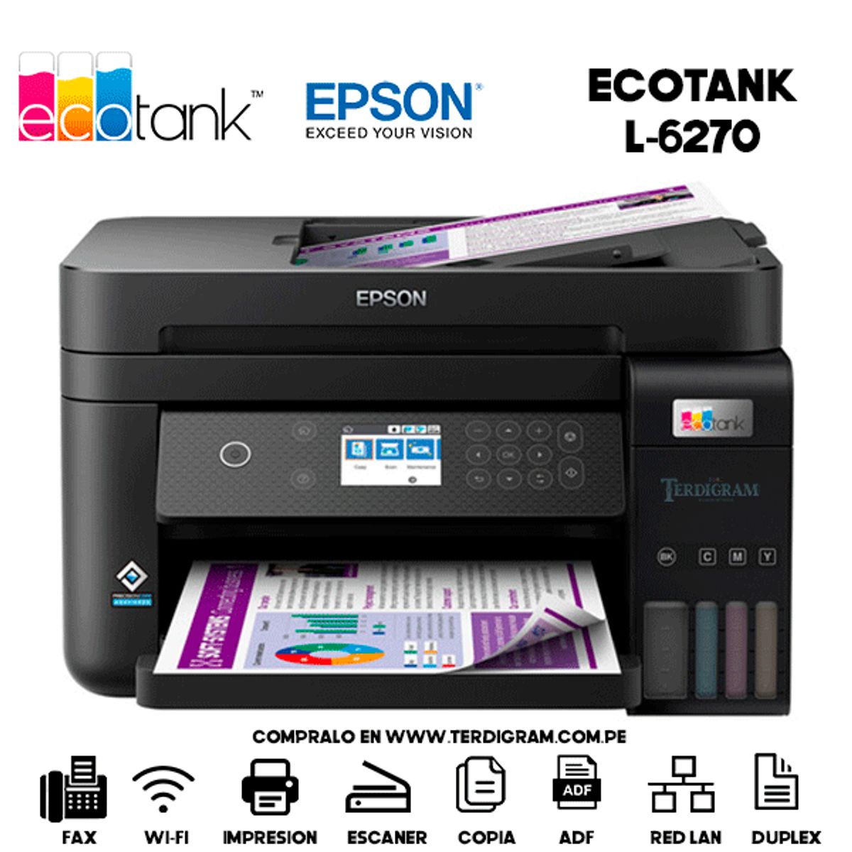 EPSON - IMPRESORA Multifuncional EPSON EcoTank L6270 Dúplex Wifi ADF