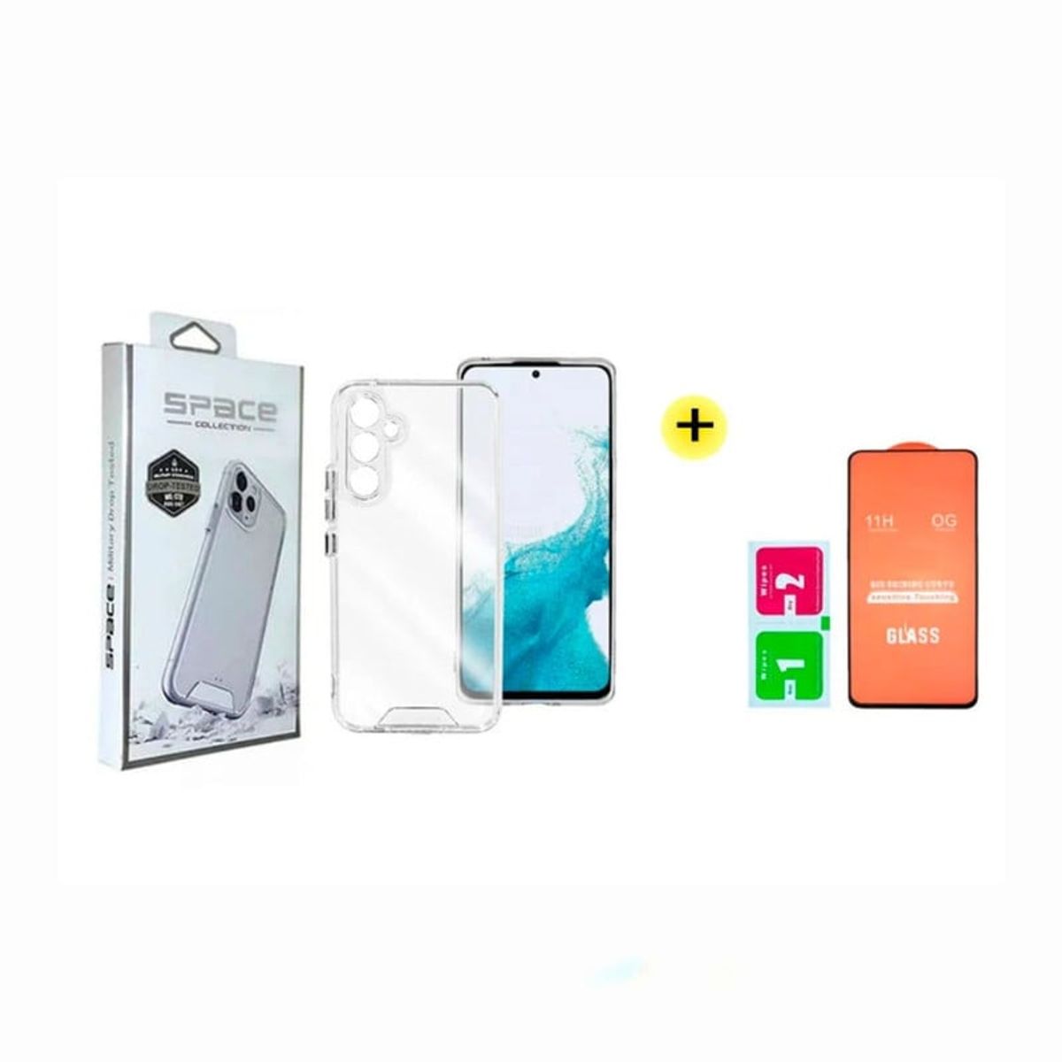 CASE - Case Space Transparente Para Samsung A55 + Mica de Vidrio