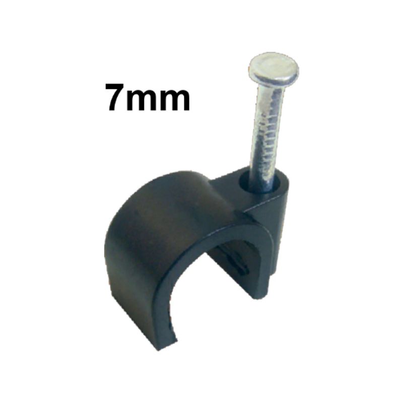 OPALUX - Grapas para Cable 7mm Negro CC-6307 OPALUX x 100 Pza