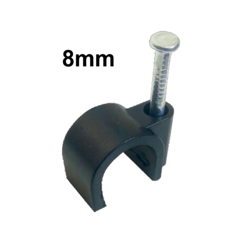 OPALUX - Grapas para Cable 8mm Negro CC-6308 OPALUX x 100 Pza