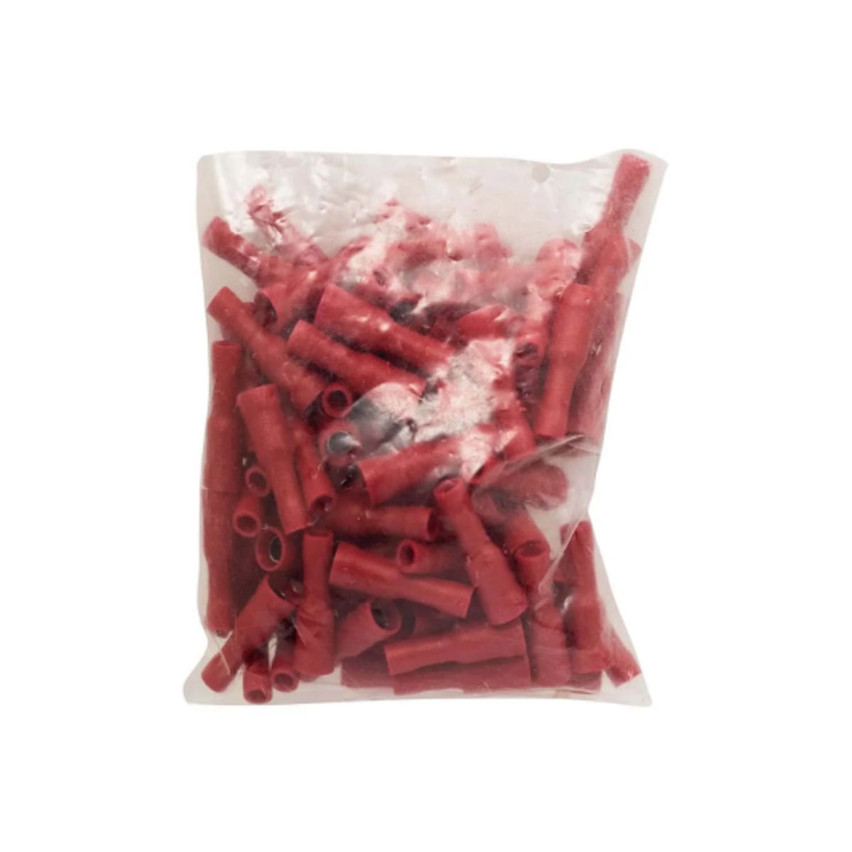 GENERICO - Terminal Aislado Hembra Tipo Bala Rojo 22-16AWG  x 100 Unidades