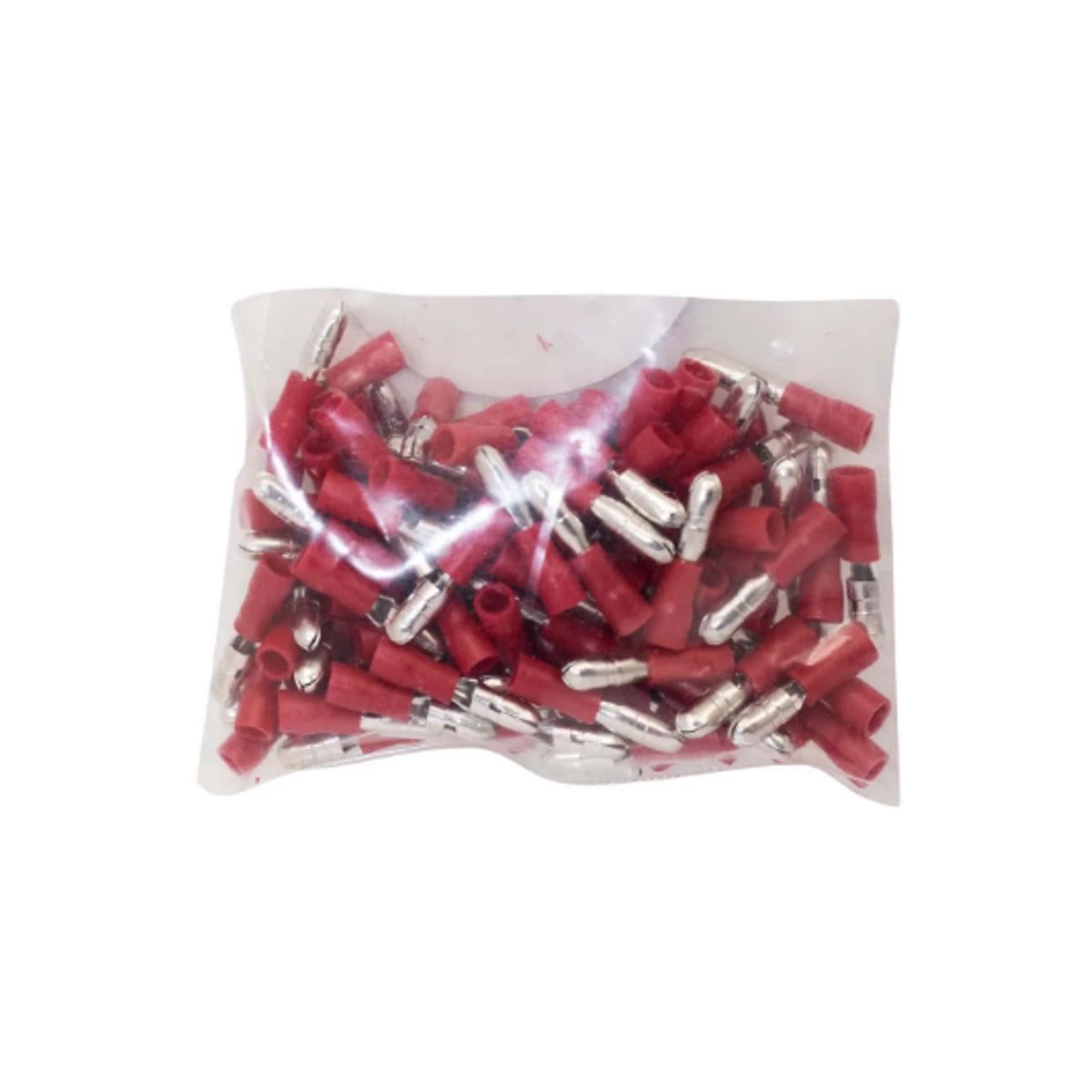 GENERICO - Terminal Aislado Macho Tipo Bala Rojo 22-16AWG  x 100 Unidades