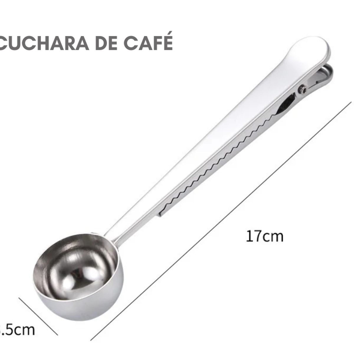 GENERICO - Cuchara de café de acero inoxidable plateada
