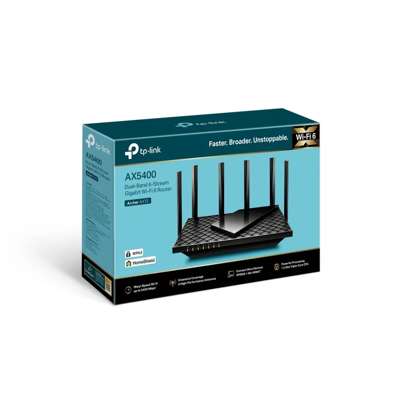 TP LINK - Archer AX73 Router AX5400 Gigabit Wi-Fi 6 de doble banda