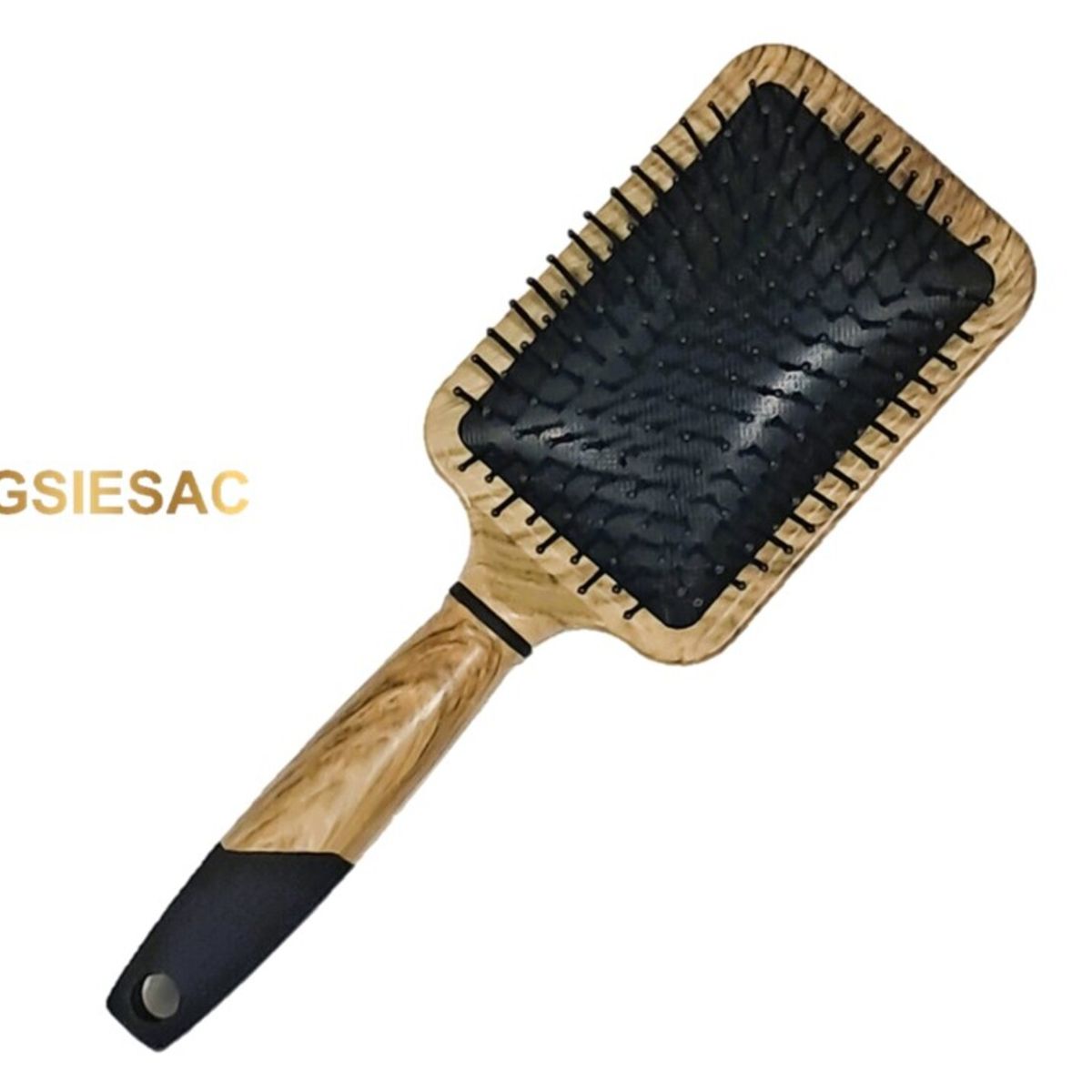 GENERICO - CEPILLO DESENREDANTE PALETA NEGRO DISEÑO MADERA