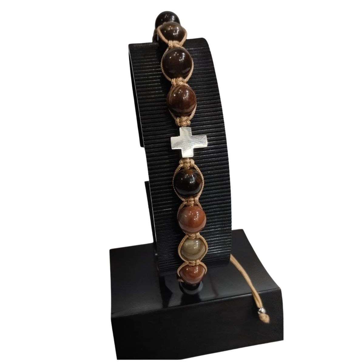 GENERICO - Pulsera Ágata de cruz