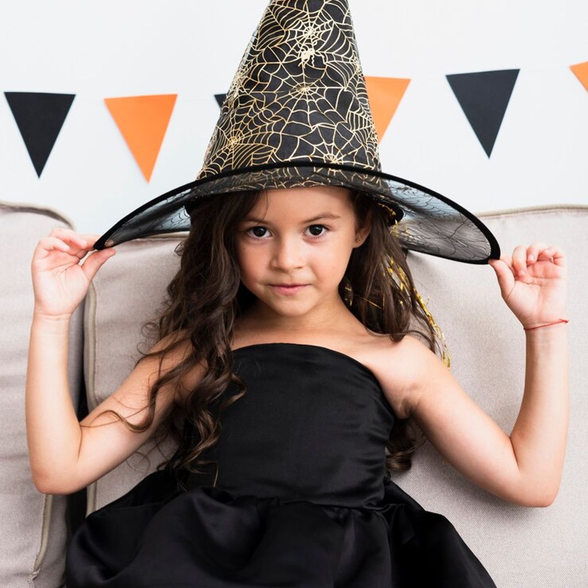 GENERICO - 2 SOMBREROS  DE BRUJA PARA NIÑA HALLOWEN