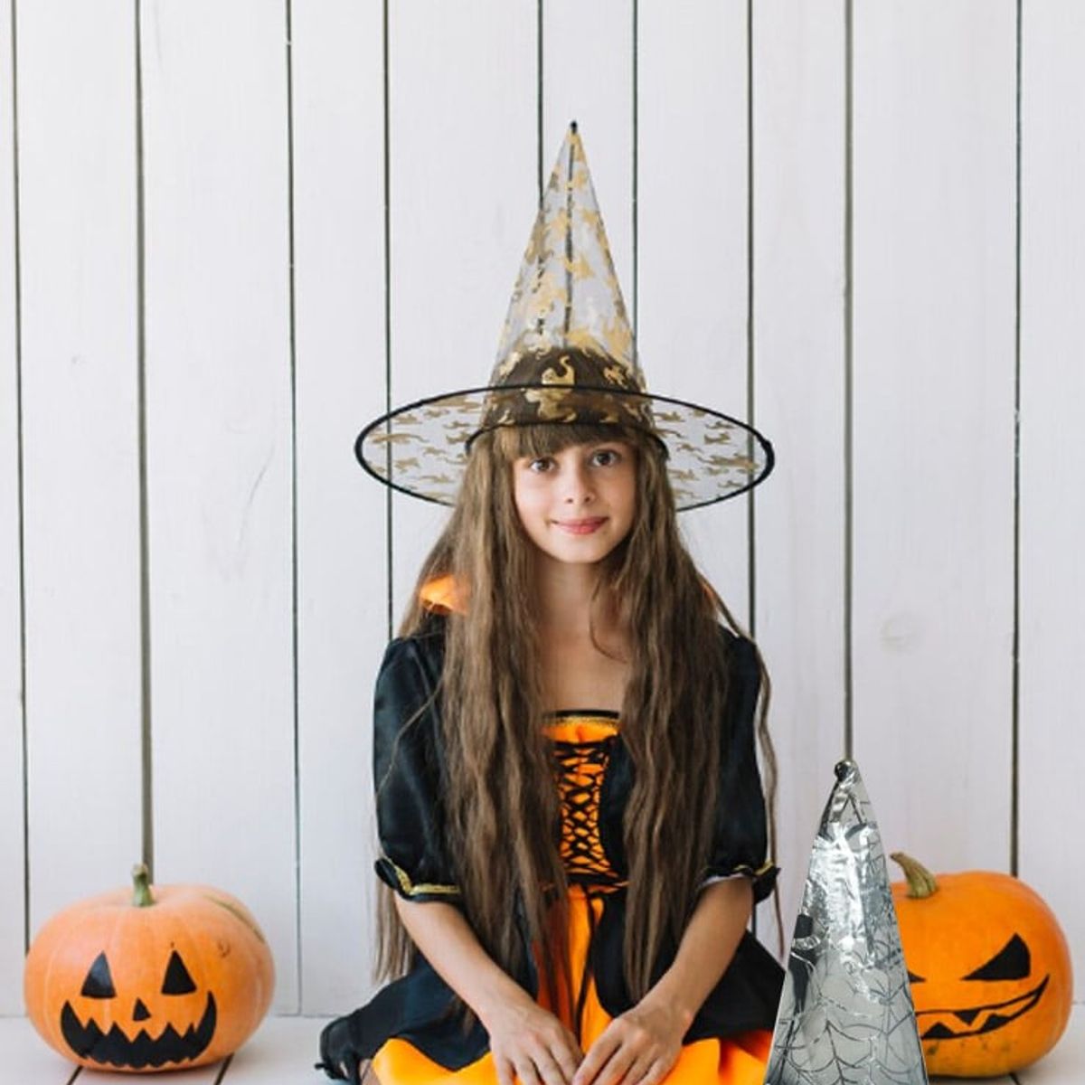 GENERICO - 2 SOMBREROS  DE BRUJA PARA NIÑA HALLOWEN