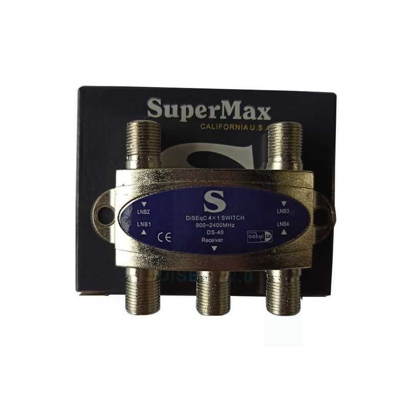 SUPER - DISEQC SWTCH 4x1 - SUPERMAX - COMBINA 4 ANTENAS PARABOLICAS