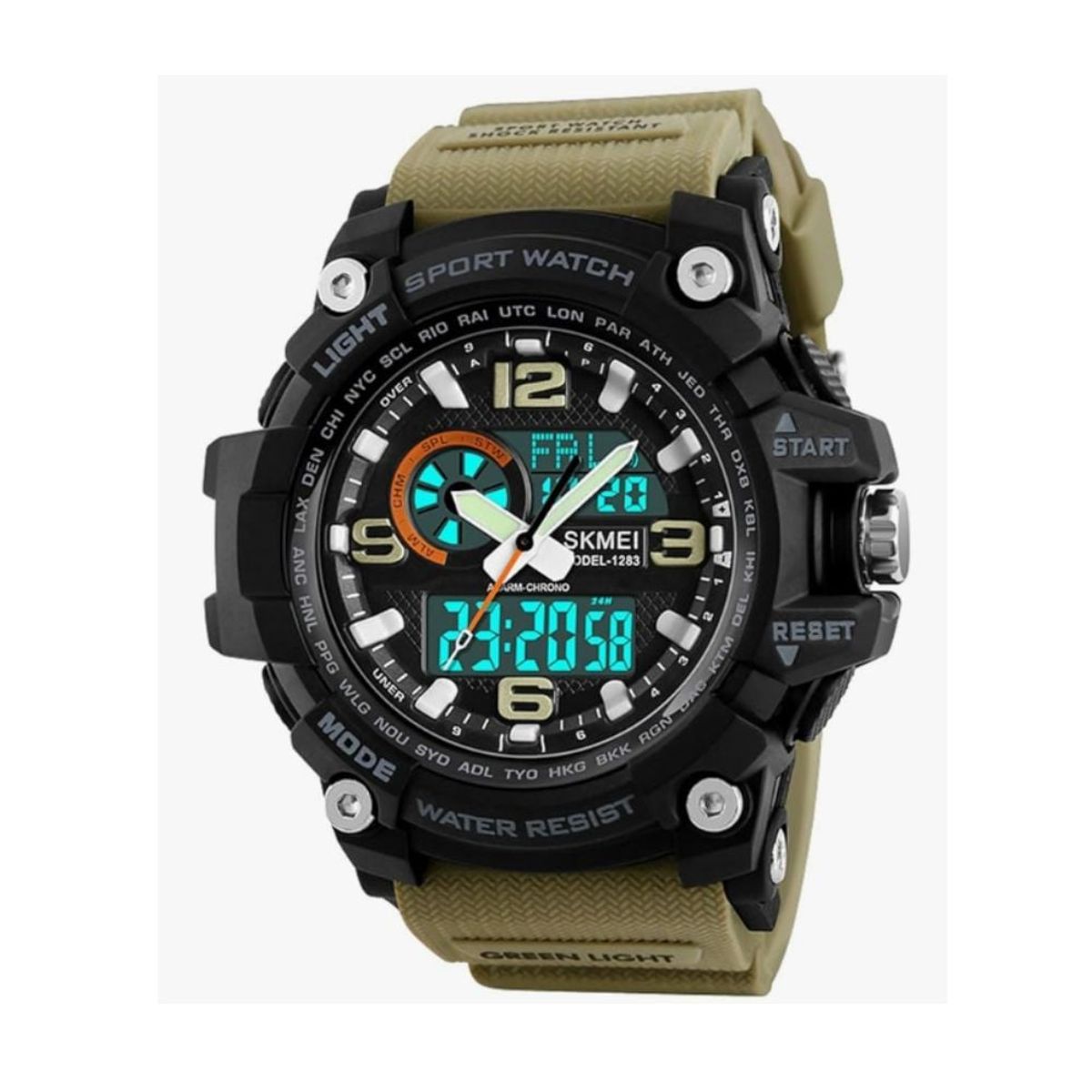 SKMEI - Reloj Sport Dual Timer 1283 Caqui