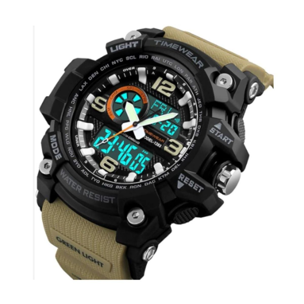 SKMEI - Reloj Sport Dual Timer 1283 Caqui